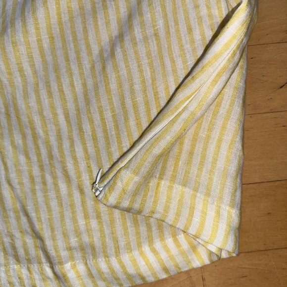 FRAME yellow/white stripe linen top, S, GD1215 - Picture 5 of 7